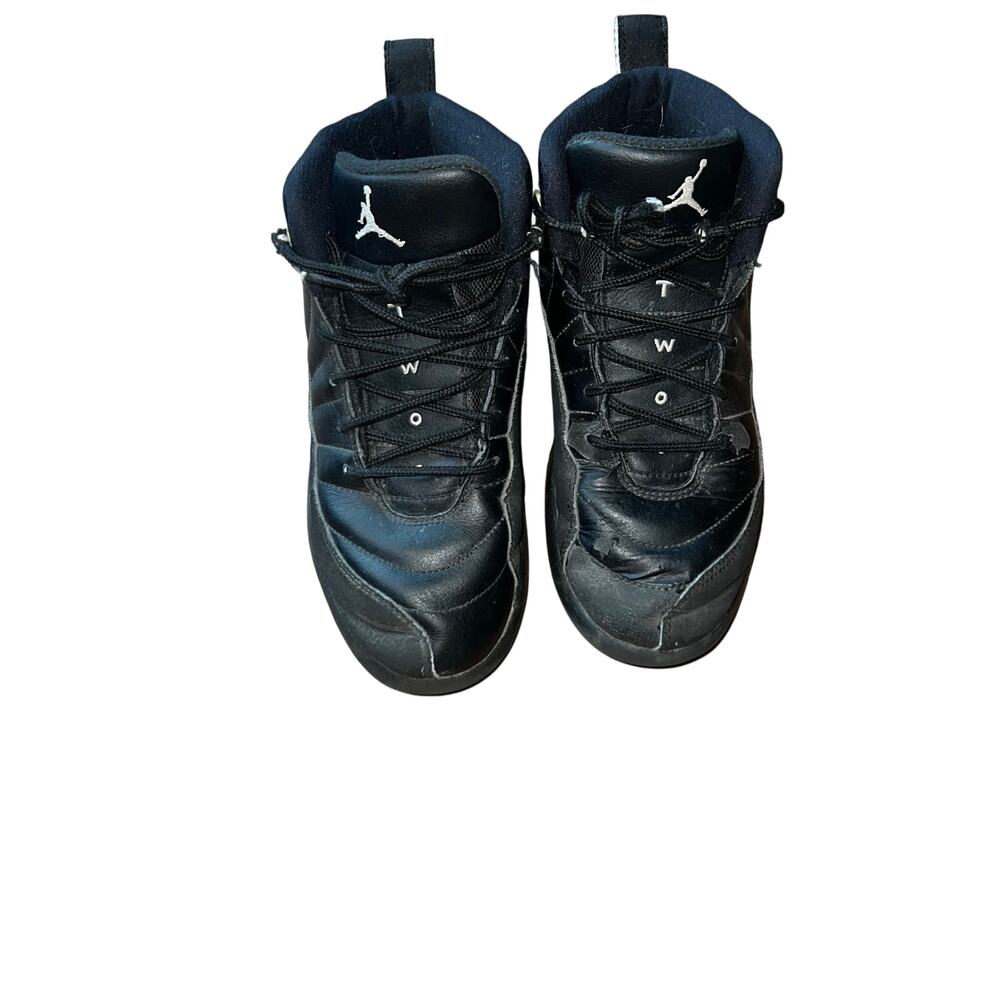 Nike Air Jordan Retro 12s All Black Basketball Sneakers Shoes Size 3Y - Picture 7 of 11